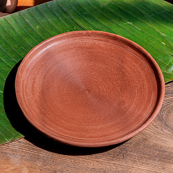 【3個セット】スリランカ伝統の素焼き皿 ライス＆カリープレート テラコッタ製 直径：26.5cm程度の写真