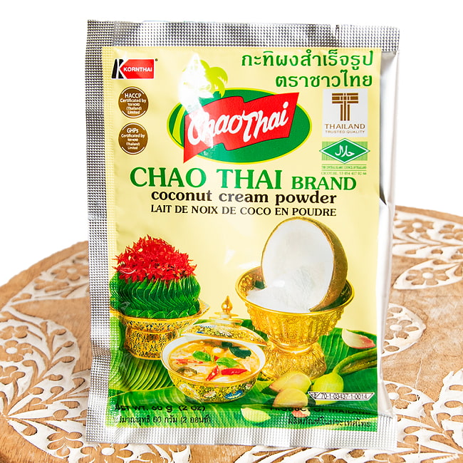 ココナッツクリーム パウダー 60g - Coconut Cream Powder【chao Thai】の写真ココナッツミルク,ココナッツ,AYAM,料理の素,マレーシア