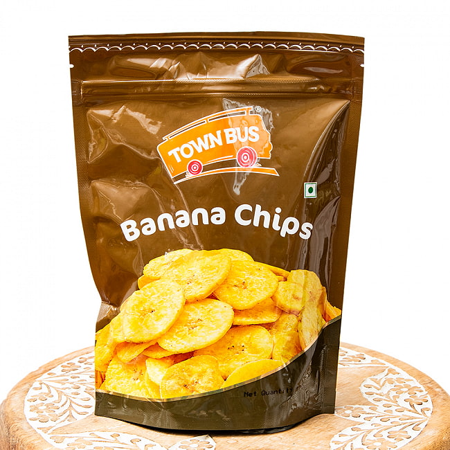 南インドの甘くないおやつ バナナチップス Banana Chips 170g【TOWNBUS】の写真インド,お菓子,バナナ,マサラスナック