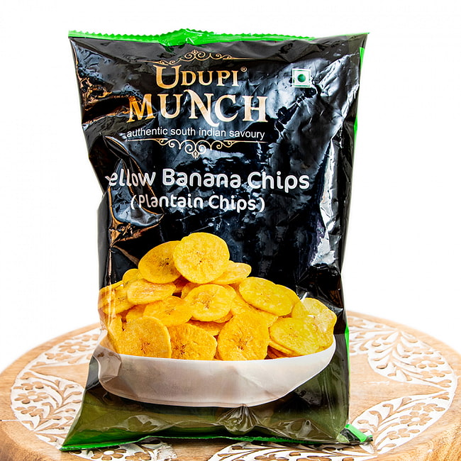 【Udupi Munch】南インドの甘くないおやつ バナナチップス Yellow Banana Chips（Plantain Chips） 150gの写真インド,お菓子,マサラスナック,スナック