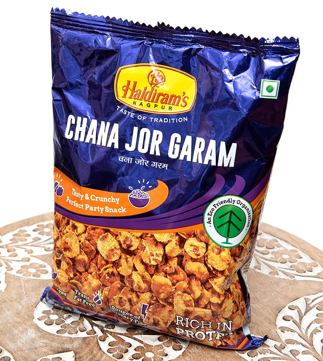 インドのお菓子 潰しチャナ豆のスパイシースナック - チャナ　ジョル　ガラム - CHANA JOR GARAM 200g[HARDIRAM