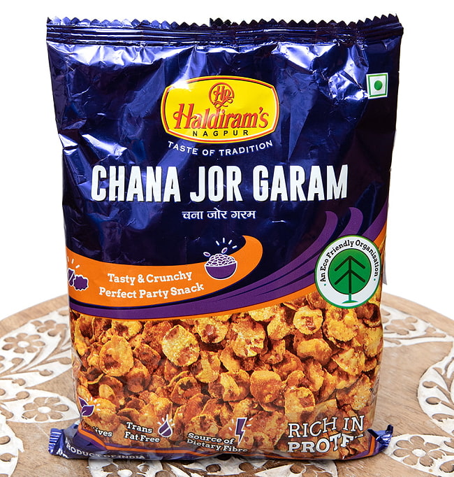 インドのお菓子 潰しチャナ豆のスパイシースナック - チャナ　ジョル　ガラム - CHANA JOR GARAM 200g[HARDIRAM