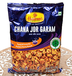 インドのお菓子 潰しチャナ豆のスパイシースナック - チャナ　ジョル　ガラム - CHANA JOR GARAM 200g[HARDIRAM