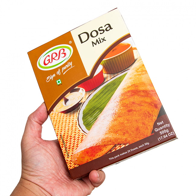 インスタント ドーサ ミックス 本場南インドの味をご家庭で【GRB】 DOSA MIX たっぷり500g 4 - これくらいのサイズ感です。