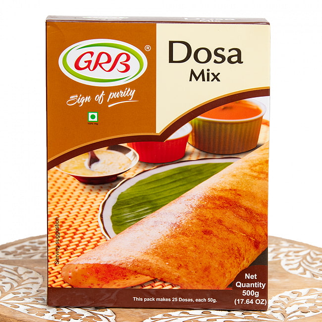 インスタント ドーサ ミックス 本場南インドの味をご家庭で【GRB】 DOSA MIX たっぷり500gの写真ティファン,イドゥリ,ドーサ,サンバル,チャトニ,チャツネ,ポディ