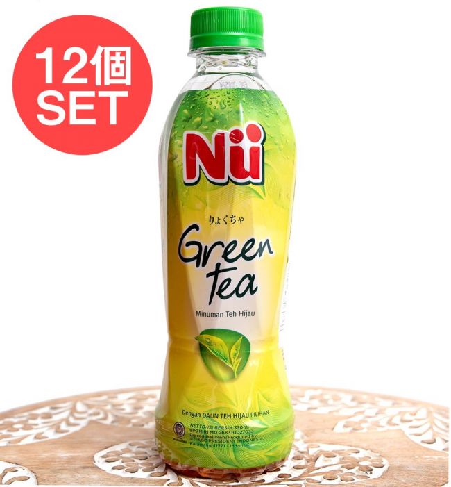 【12個セット】アジアの甘い緑茶 ジャスミン風味 - NU Green Tea Original 330mlの写真1枚目です。セット,インドネシア,お茶,緑茶,アジアのドリンク,アジアンドリンク,NU