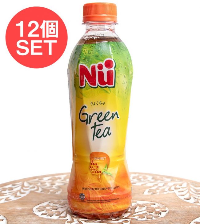 【12個セット】アジアの甘い緑茶 はちみつ入り - NU Green Tea Honey 330mlの写真セット,インドネシア,お茶,緑茶,アジアのドリンク,アジアンドリンク,NU