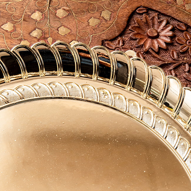 【約26.5cm】インドの礼拝皿 プージャターリー シンプル 2 - 細部を見てみました。