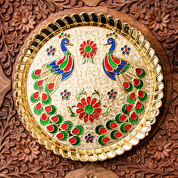 【約19cm】インドの礼拝皿 プージャターリー 孔雀の商品写真