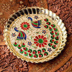 【約14.5cm】インドの礼拝皿 プージャターリー 孔雀の商品写真