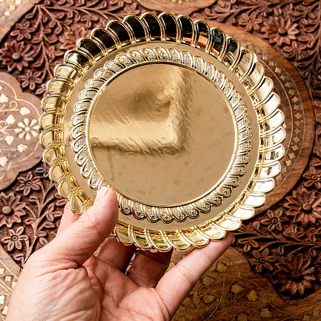 【約14.5cm】インドの礼拝皿 プージャターリー シンプル 7 - これくらいのサイズ感になります。