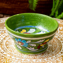 〔お椀型 直径：10.5cm〕ブルーポッタリー ジャイプール陶器の飾り皿の商品写真