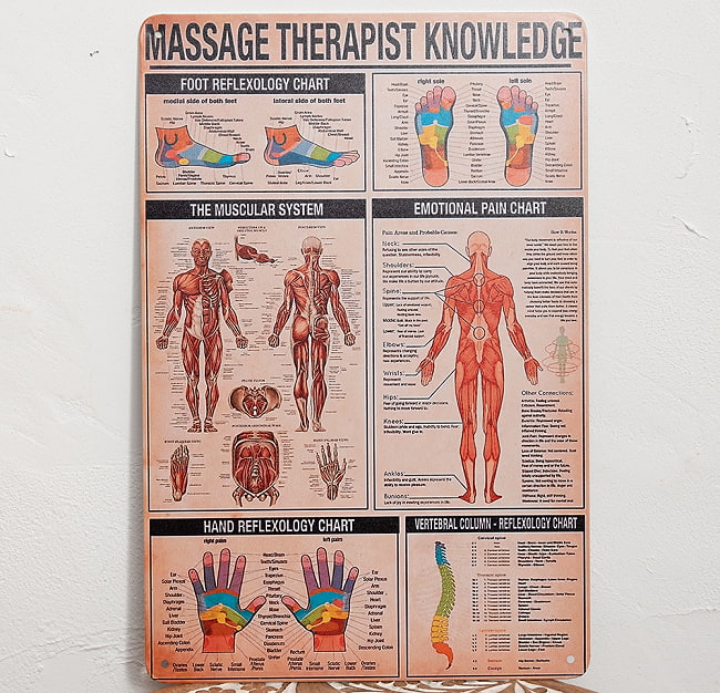 【全6デザイン】エスニックなデザインのメタルウォールプレート 8 - 7-MassageTherapistです。マッサージ知識のデザインです