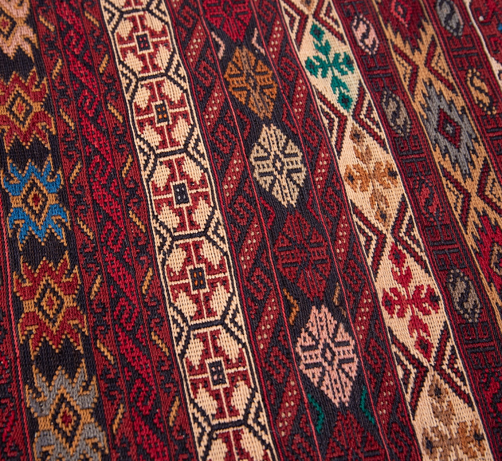 一点物】アフガニスタンの手織りトライバルキリム スマック織り スマック織り 約190cm x 114cm の通販[送料無料] 