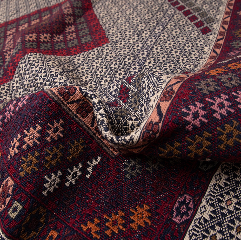 一点物】アフガニスタンの手織りトライバルキリム スマック織り 約200cm x 130cm の通販[送料無料]