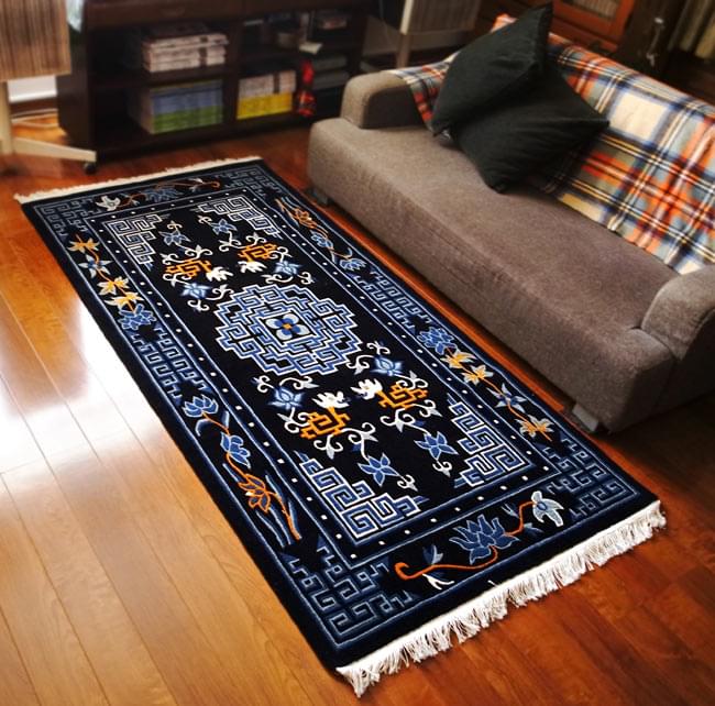 定価45万円 中国段通 チベット絨毯 手織絨毯 - 東京都の家具