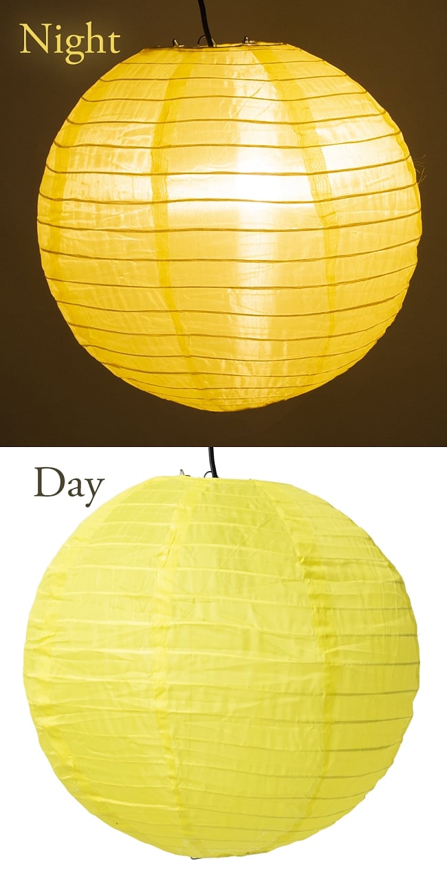 【24色展開】アジアのカラフル提灯・ランタン - 丸型 直径30cm 5 - 4：黄色
