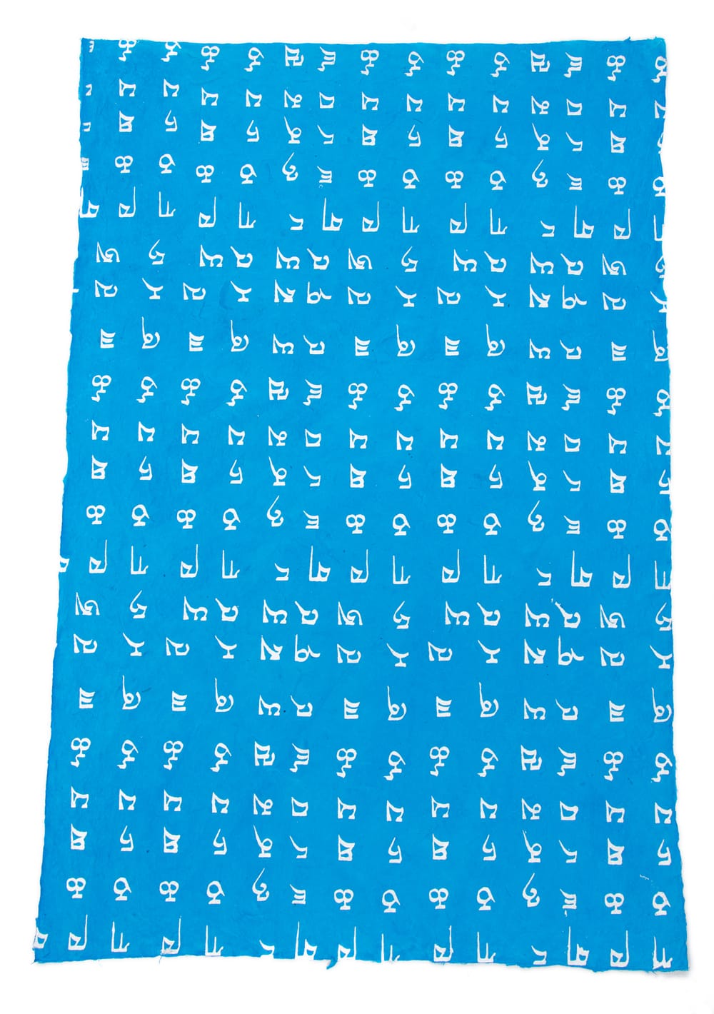 75cmx50cm】ロクタ紙のラッピングペーパー3枚セット -青・デーヴァナーガリー文字 の通販