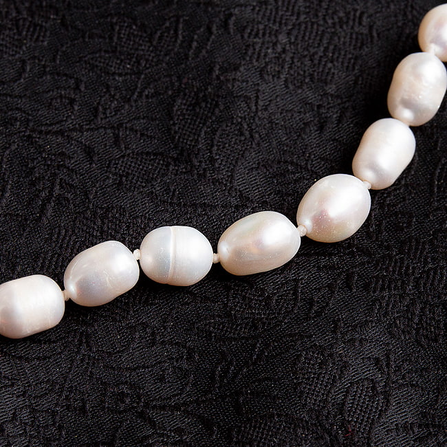 【鑑定書付】天然真珠の数珠 - 108個のサークルパール - 約60cm  2 - 拡大写真になります。天然ものなので個体差がございます。