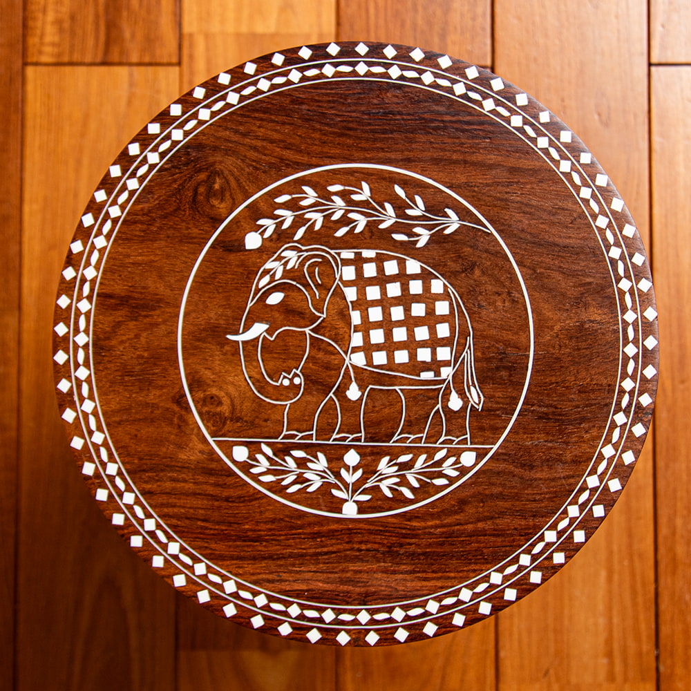 テーブル インテリア インド 象モチーフのアジアンサイドテーブル 