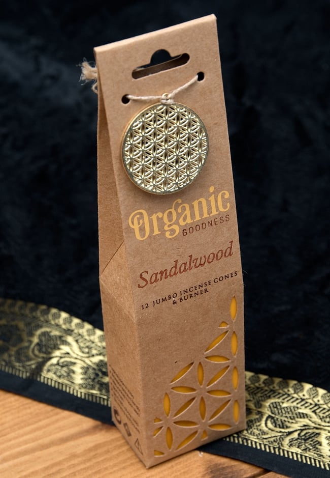 お香立つきOrganic Goddessコーン香ギフトセット - サンダルウッド 2 - パッケージの全体写真です