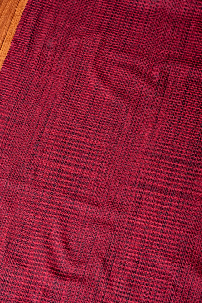 〔各色あり〕〔1m切り売り〕南インドのシンプルコットン　チェック模様布〔幅約106cm〕 3 - とても良い雰囲気