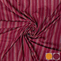 〔各色あり〕〔1m切り売り〕南インドのシンプル・ストライプコットン布〔幅約110cm〕の商品写真