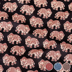 〔各色あり〕〔1m切り売り〕ゆるくてかわいい　インドの動物デザインの布　象さん〔幅約109cm〕の商品写真
