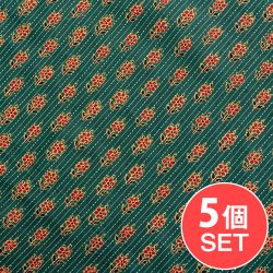 【5個セット】〔1m切り売り〕カンタ刺繍がかわいい　ボタニカルデザインの布　フォレスト系〔幅約108cm〕の商品写真