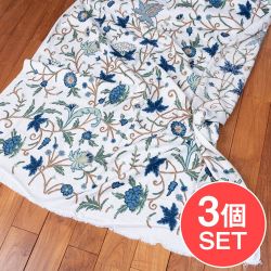 【3個セット】〔1m単位切り売り〕カシミールの職人手作り　アーリ刺繍生地　ウール刺繍糸による贅沢な刺繍〔約132cm〕の商品写真