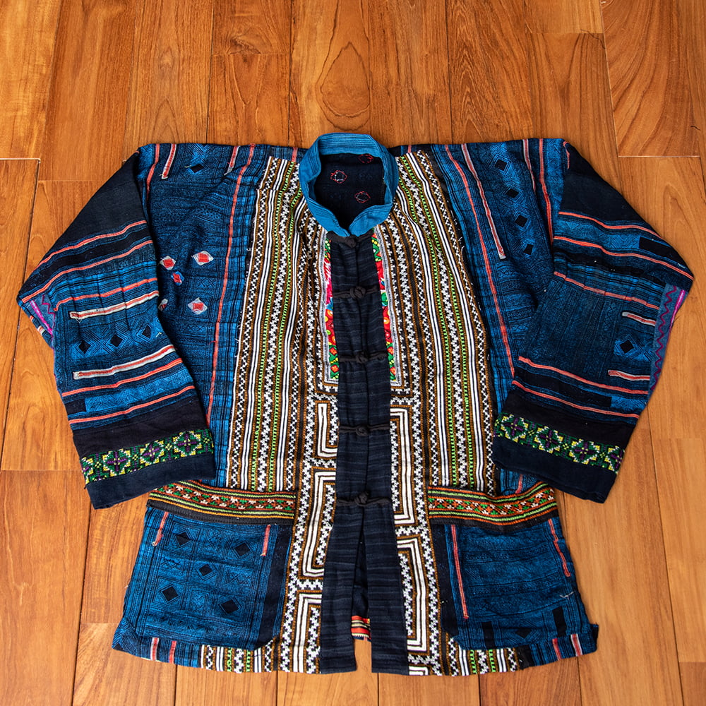 一点物】黒モン族の藍染刺繍ジャケット の通販[送料無料]