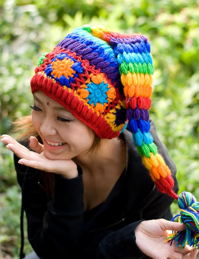 超熱 ドレッド ニット帽 フェイクドレッドニット帽 帽子 おもしろ アジア アジアン 面白 ネパール エスニック衣料 