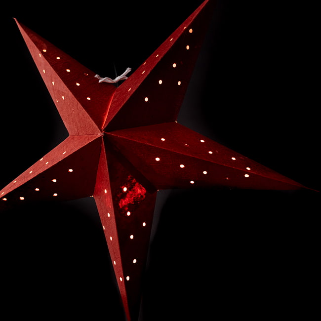 星型ランプシェード〔インドクオリティ〕 - 赤茶 4 - 拡大写真です