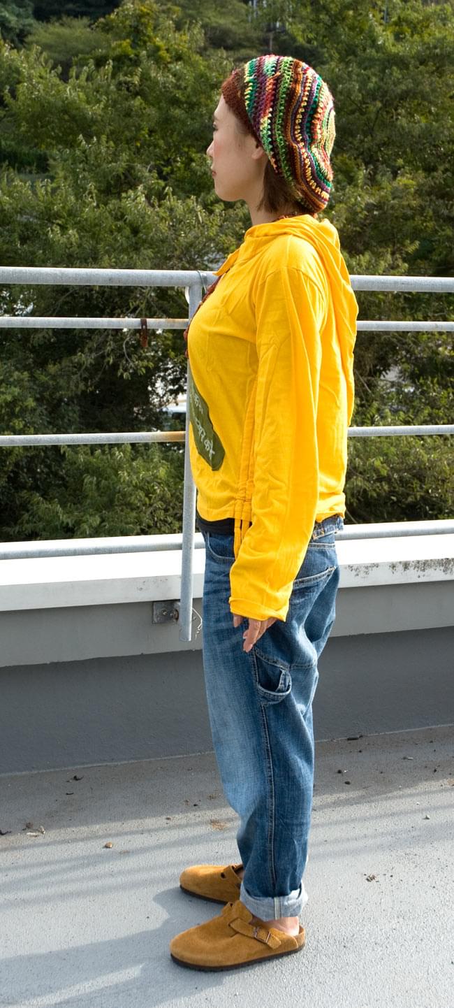 メヘンディプリントtシャツパーカー 黄色 カーキ の通販 Tirakita Com