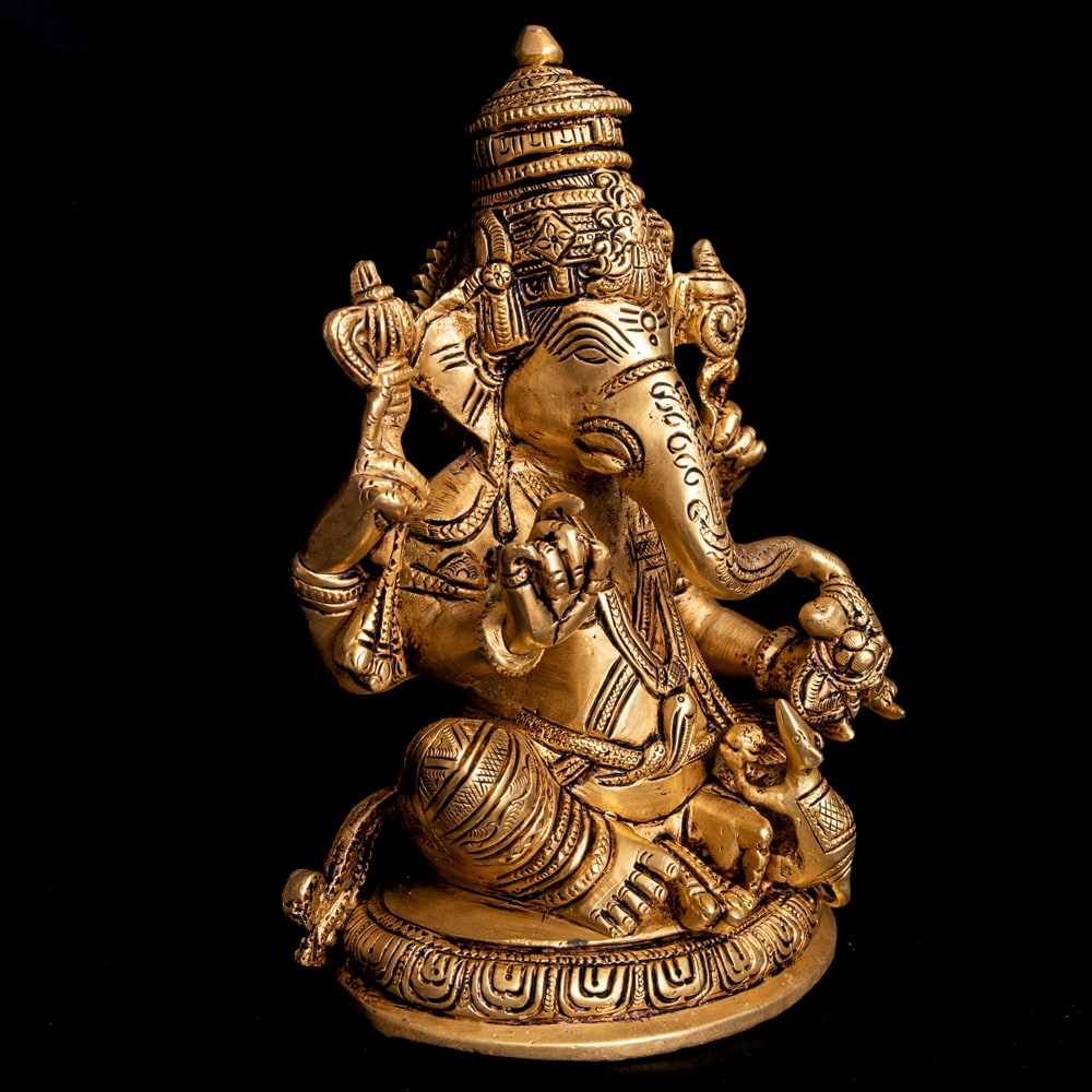 ガネーシャ神像　インド製　ガネーシャ　重厚感があり、しっかりした造りです　置物