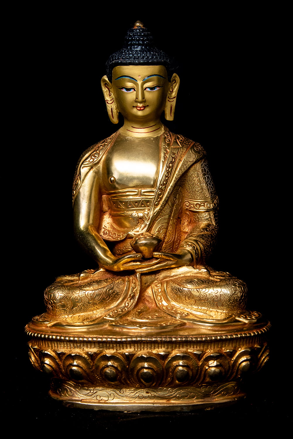 阿弥陀仏（ブッダ・アミタバ）　の通販[送料無料]　銅造鍍金仕上げ　20cm