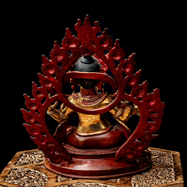 【1点物】大聖歓喜天（ガネーシャ） 銅造鍍金仕上げ ネパール製 高さ：23cm程度 2.1kg 15 - 背面からの様子です。
