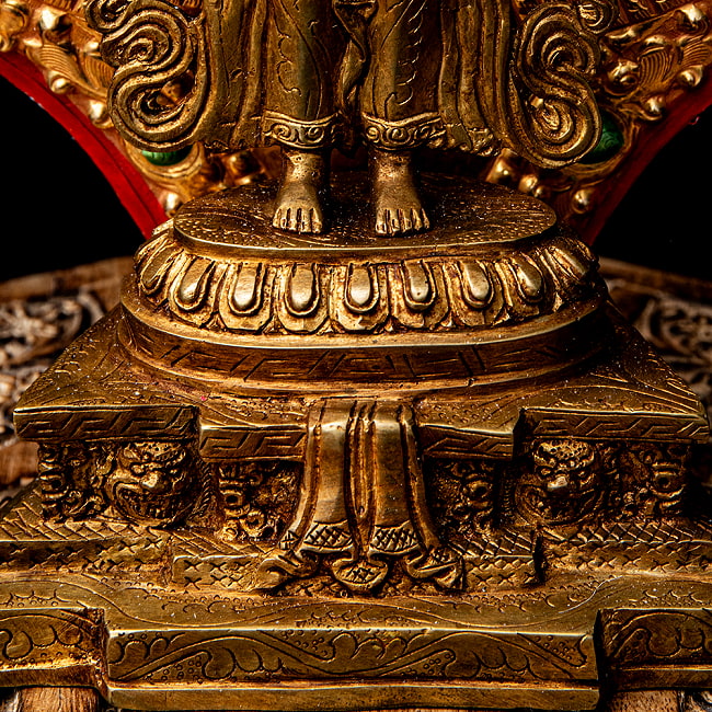 【1点物】千手千眼観音菩薩立像 銅造鍍金仕上げ ネパール製 高さ：36.5cm程度 2.1kg 14 - 台座部分です。