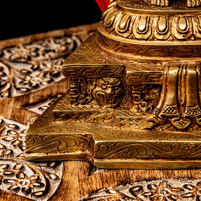 【1点物】千手千眼観音菩薩立像 銅造鍍金仕上げ ネパール製 高さ：36.5cm程度 2.1kg 15 - 台座部分です。