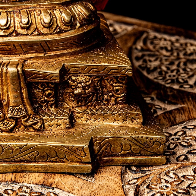 【1点物】千手千眼観音菩薩立像 銅造鍍金仕上げ ネパール製 高さ：36.5cm程度 2.1kg 16 - 台座部分です。